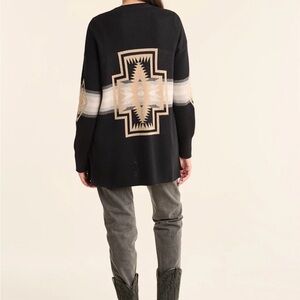 Pendleton Black & Beige Southwestern Open Cardigan